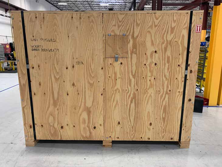 Crate with viewing door