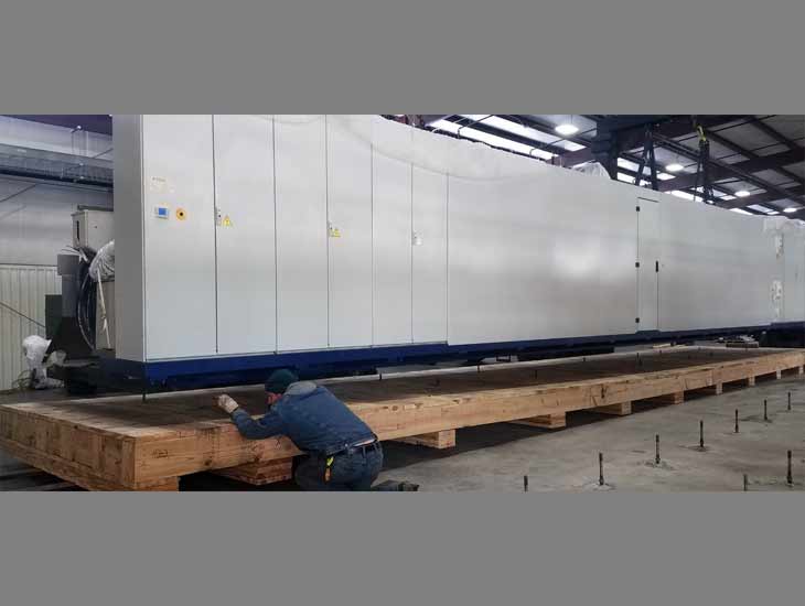 Long electrical cabinet on skid