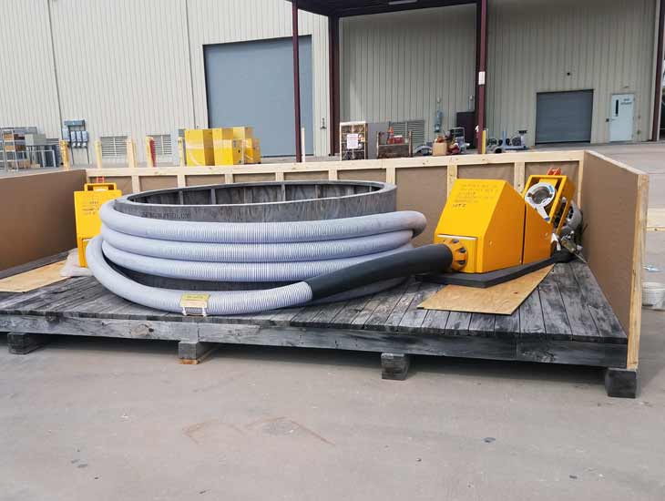 Equipment in large crate