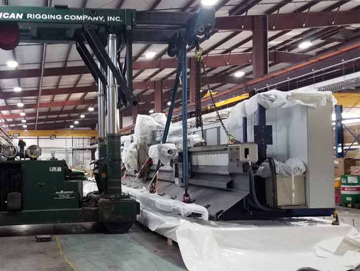 Large equipment in crate