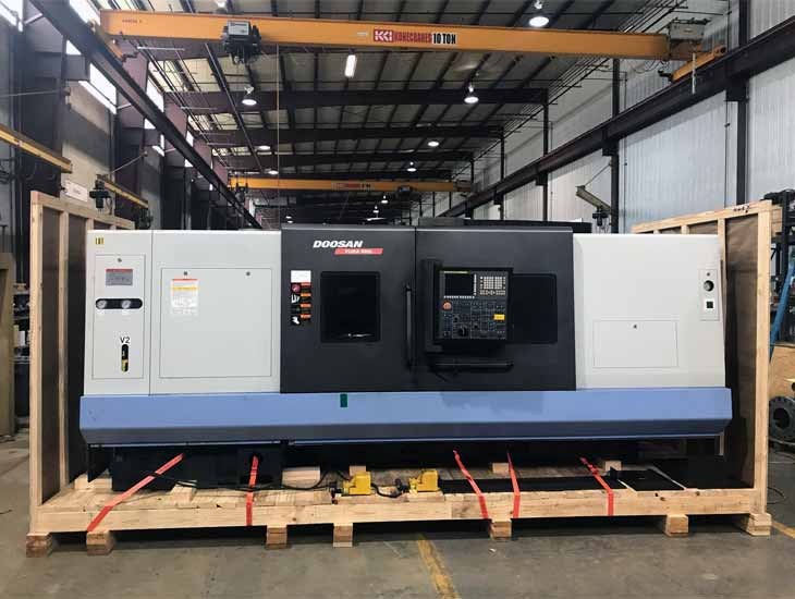 Large equipment in crate