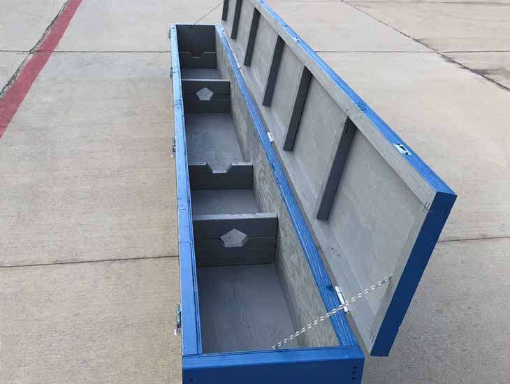 Long crate for oil field part