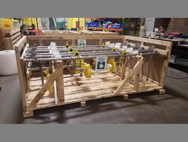 Specialized equipment in crate