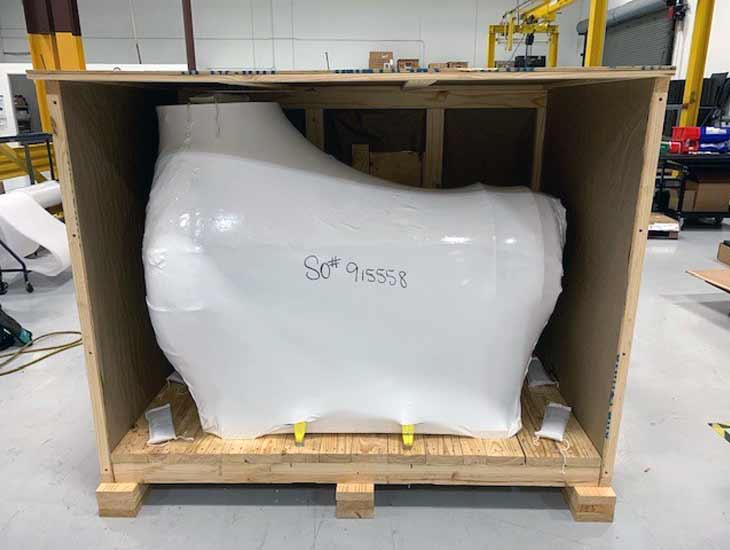 Vacumm packed equipment in crate