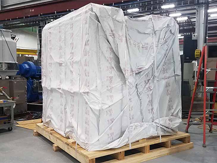 Vacumm wrapped equipment on skid