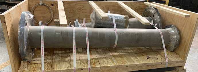 Pipe in crate for shipping