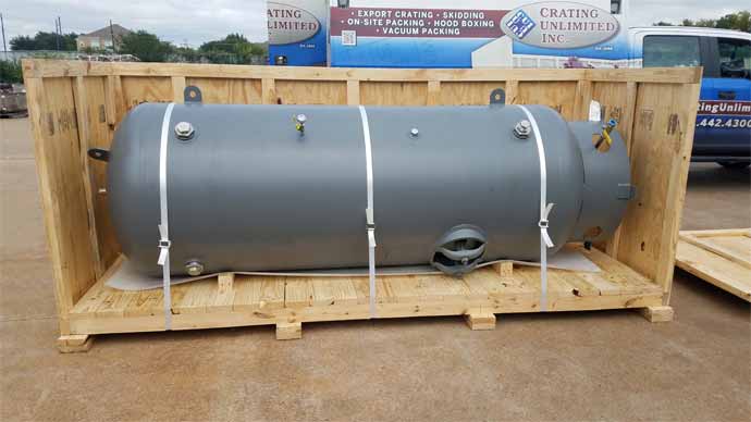 Tank in crate